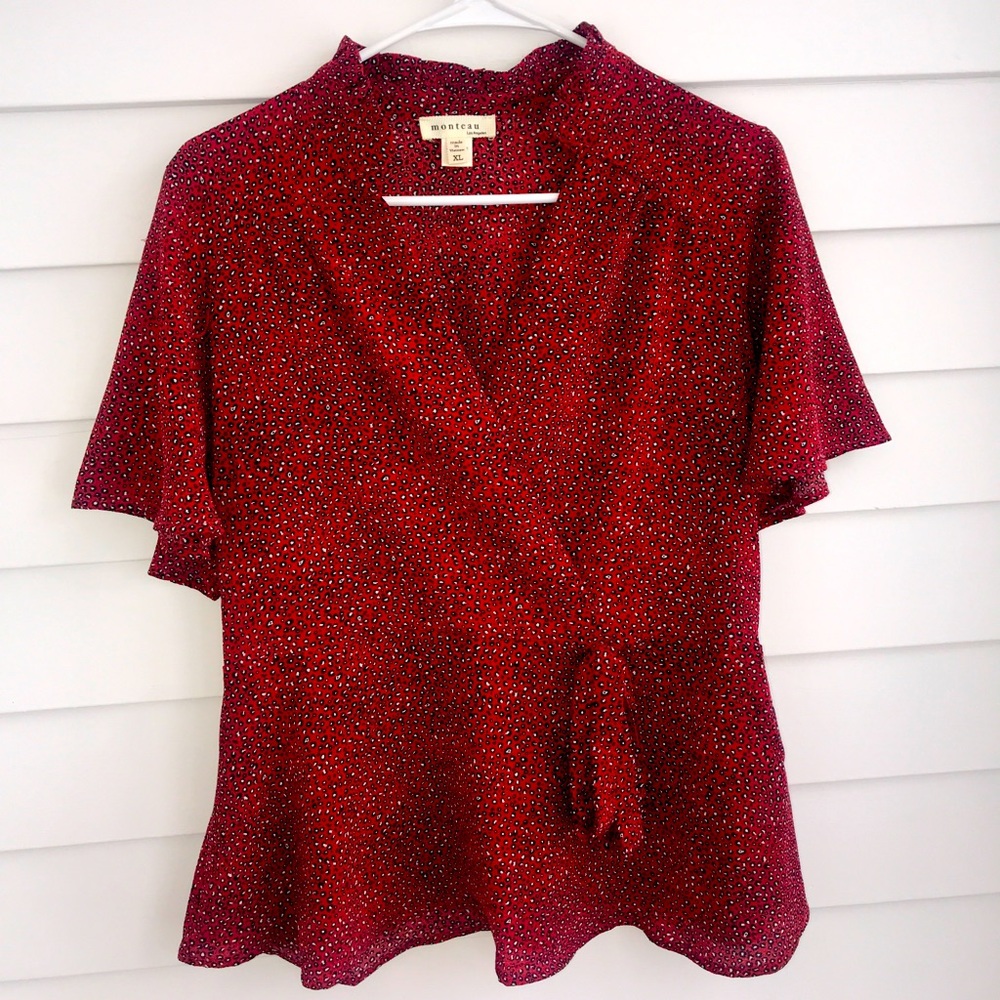 Red Leopard Top